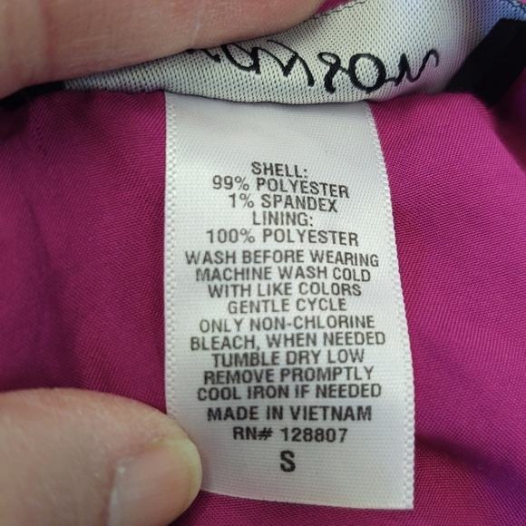 Grayson Magenta Cap Sleeve Shorts Romper Fully Lined Elastic & Tie Waist Size S - Picture 11 of 12